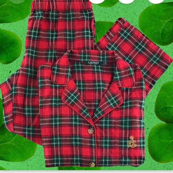 Lauren Ralph Lauren Other - Lauren Ralph Lauren Red & Green Tartan Plaid Cotton Flannel Pajama Set